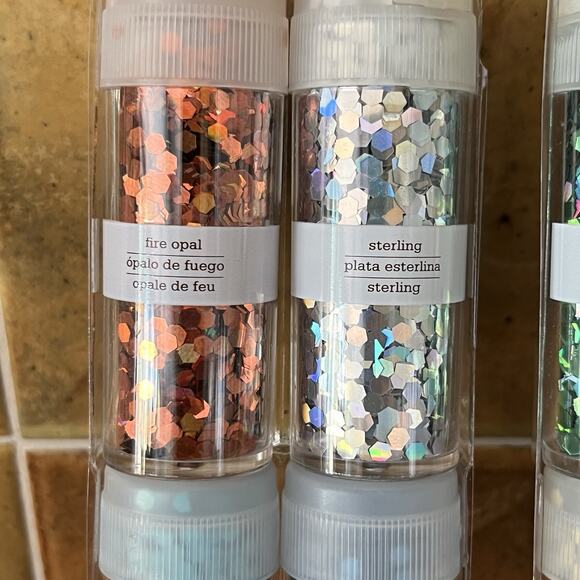 Martha Stewart Crafts Iridescent Hexagonal Glitter 12 Pc Set - Picture 2 of 8